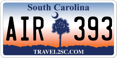 SC license plate AIR393