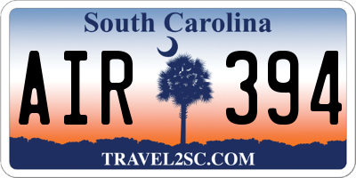 SC license plate AIR394