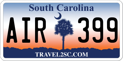 SC license plate AIR399