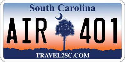 SC license plate AIR401