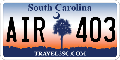 SC license plate AIR403