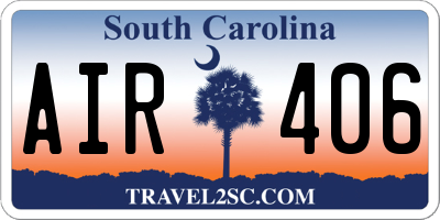 SC license plate AIR406