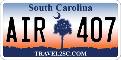 SC license plate AIR407