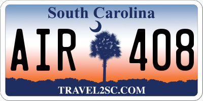 SC license plate AIR408