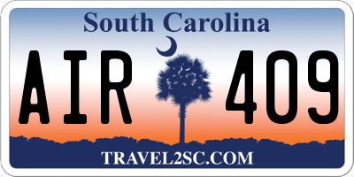 SC license plate AIR409