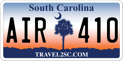 SC license plate AIR410