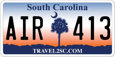 SC license plate AIR413