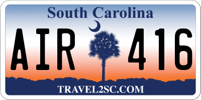SC license plate AIR416