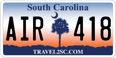 SC license plate AIR418
