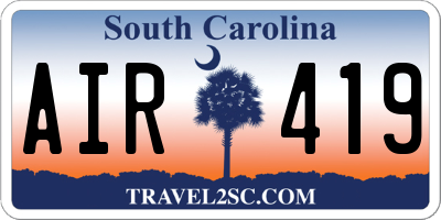 SC license plate AIR419