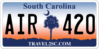 SC license plate AIR420