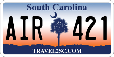 SC license plate AIR421