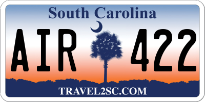 SC license plate AIR422