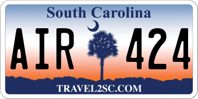 SC license plate AIR424