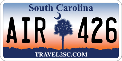 SC license plate AIR426