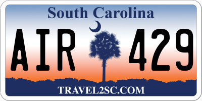 SC license plate AIR429