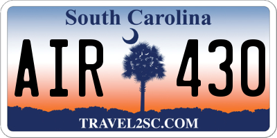 SC license plate AIR430