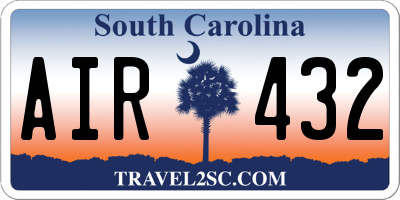 SC license plate AIR432