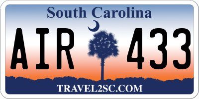 SC license plate AIR433