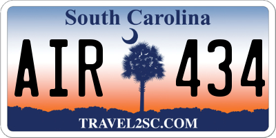 SC license plate AIR434