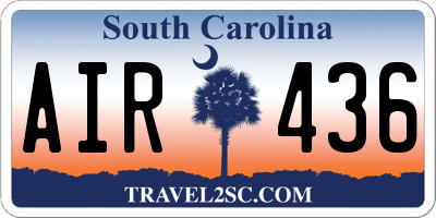 SC license plate AIR436