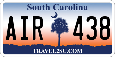 SC license plate AIR438