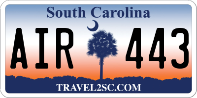SC license plate AIR443