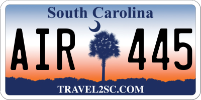 SC license plate AIR445