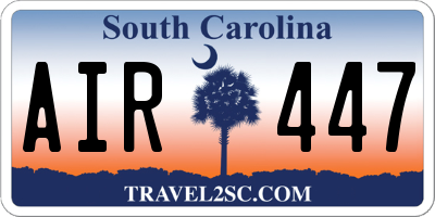 SC license plate AIR447