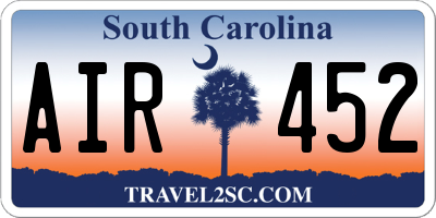 SC license plate AIR452
