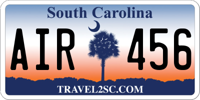 SC license plate AIR456