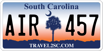 SC license plate AIR457