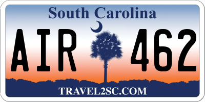 SC license plate AIR462