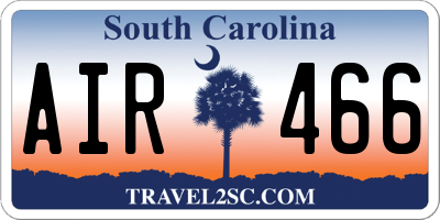SC license plate AIR466