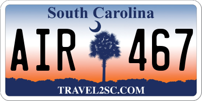 SC license plate AIR467
