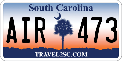 SC license plate AIR473