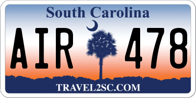 SC license plate AIR478