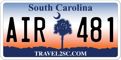 SC license plate AIR481