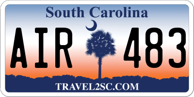SC license plate AIR483