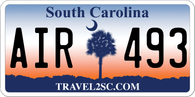 SC license plate AIR493