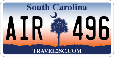 SC license plate AIR496