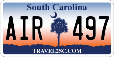 SC license plate AIR497