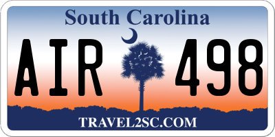 SC license plate AIR498