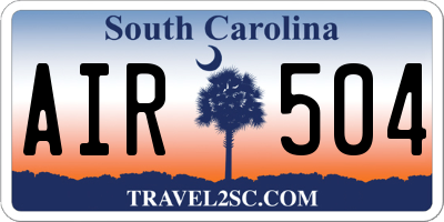 SC license plate AIR504