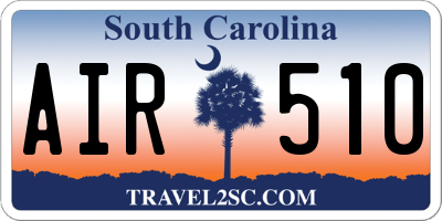 SC license plate AIR510