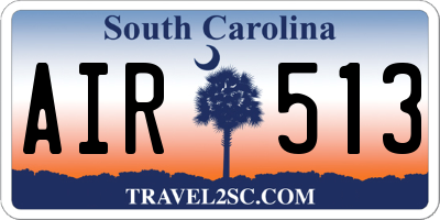 SC license plate AIR513