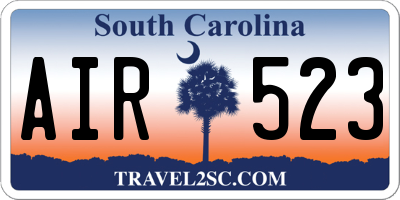 SC license plate AIR523