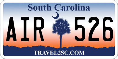 SC license plate AIR526
