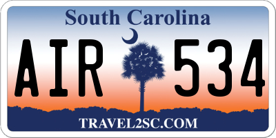 SC license plate AIR534