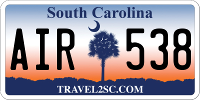 SC license plate AIR538